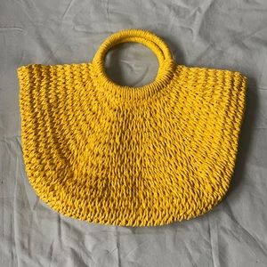 Forever 21 Crossi yellow wicker bag